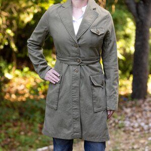 Levi Strauss Military Style Olive Green Trench Jacket LVC Size XS